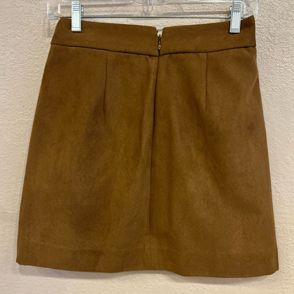 NWT J Crew Brown Faux Suede Mini Fully Lined Skirt Size 0 - Picture 5 of 7